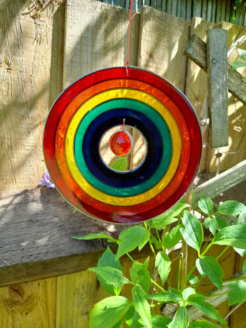 Circle rainbow suncatcher, handcrafted in Bali, ethically sourced