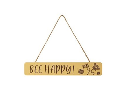 Bee Happy Wooden Sign