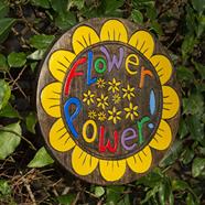 Wooden Flower Power Plaque.  29 cm