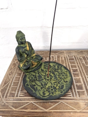 Large Buddha Incense Holder with flower design
