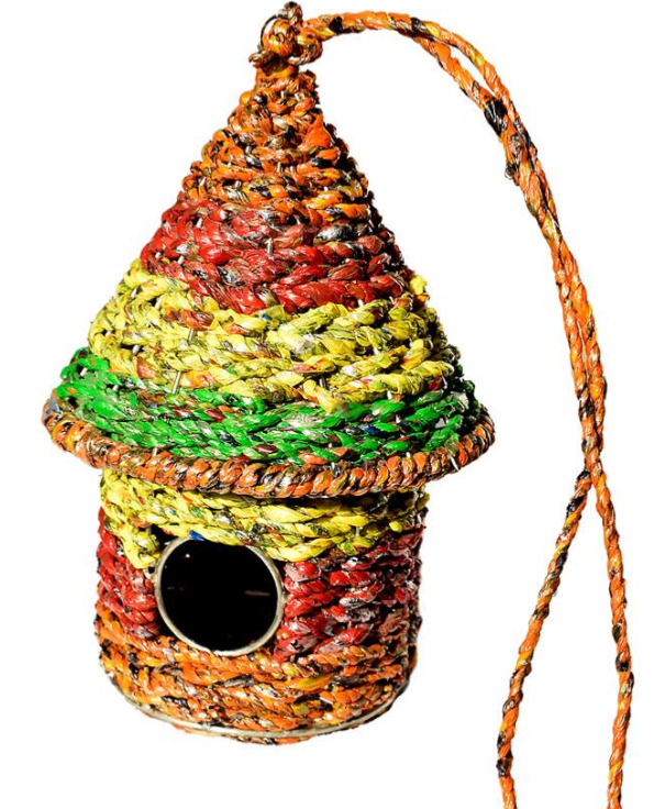 Hanging Recycled Multicoloured Bird House