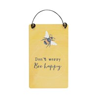 Small Don't Worry Bee Happy Mini Sign