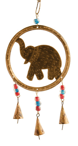 Hanging Elephant windchime with bells and beads