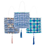 Blue Hanging Paper Lanterns - 3 Pack