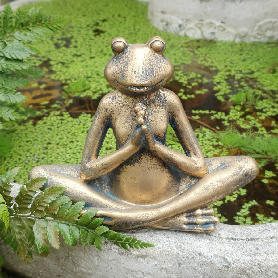 Northlight 11.5-in Yoga Frog In Prayer Position Outdoor Garden