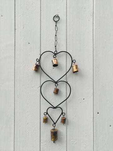 Heart windchime with bells